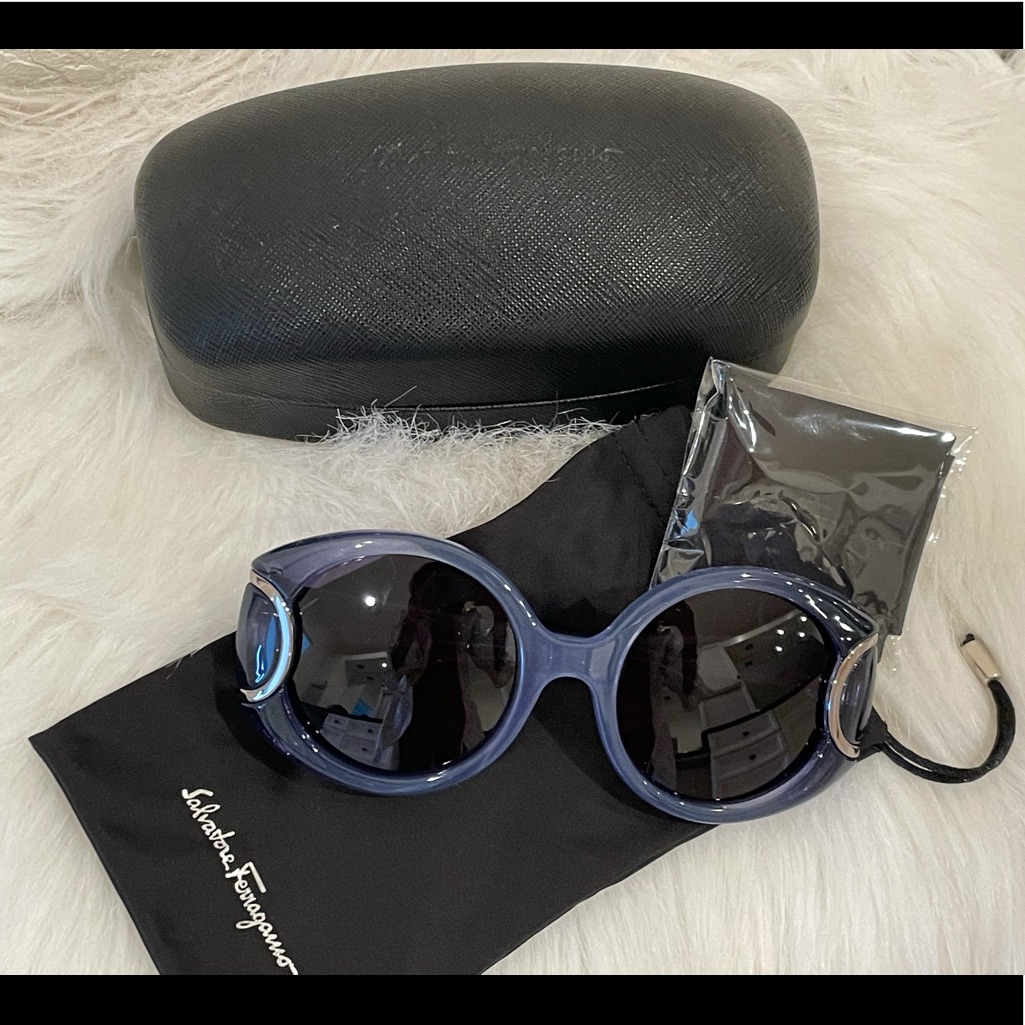 Salvatore Ferragamo Navy Blue Sunglasses